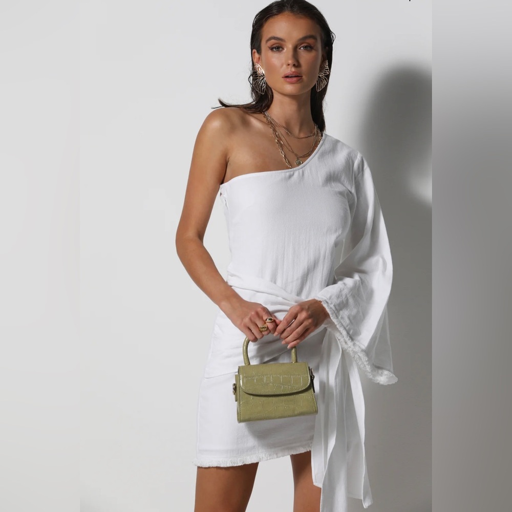 runaway one shoulder linen dress - Picture 4 of 8
